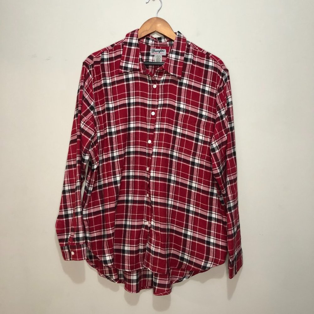 Wrangler Plaid Long Sleeve Button Front Shirt - XLarge